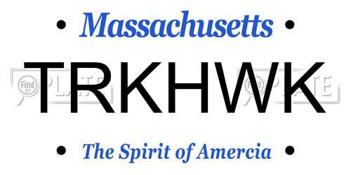 TRKHWK Massachusetts License Plate