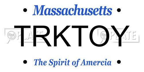 TRKTOY Massachusetts License Plate