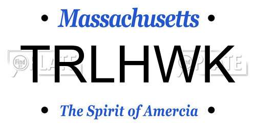 TRLHWK Massachusetts License Plate
