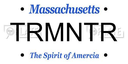 TRMNTR Massachusetts License Plate