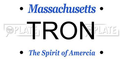 TRON Massachusetts License Plate