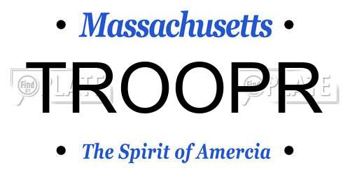 TROOPR Massachusetts License Plate
