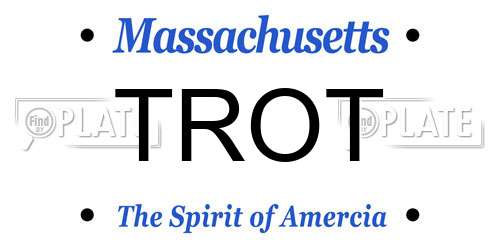 TROT Massachusetts License Plate