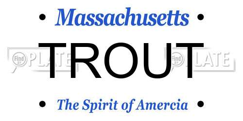 TROUT Massachusetts License Plate