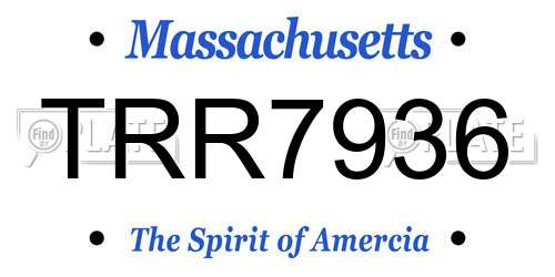 TRR7936 Massachusetts License Plate