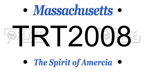 TRT2008 Massachusetts License Plate
