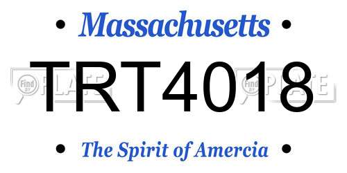 TRT4018 Massachusetts License Plate