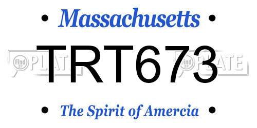 TRT673 Massachusetts License Plate