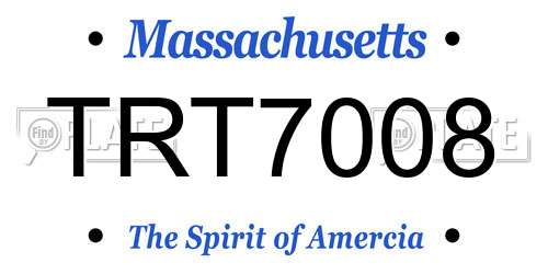 TRT7008 Massachusetts License Plate
