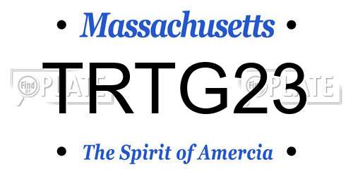 TRTG23 Massachusetts License Plate