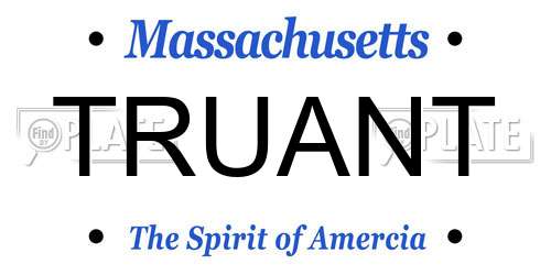 TRUANT Massachusetts License Plate