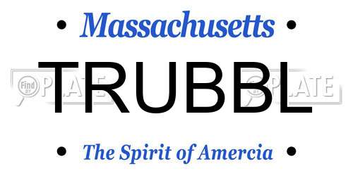 TRUBBL Massachusetts License Plate
