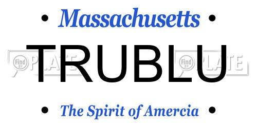TRUBLU Massachusetts License Plate