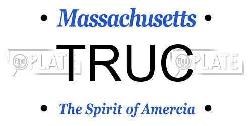 TRUC Massachusetts License Plate
