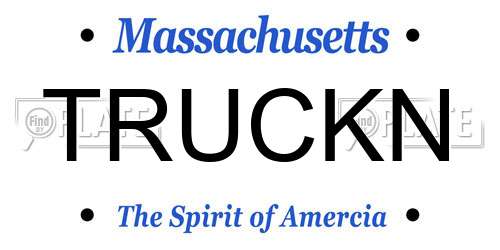 TRUCKN Massachusetts License Plate