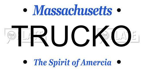 TRUCKO Massachusetts License Plate