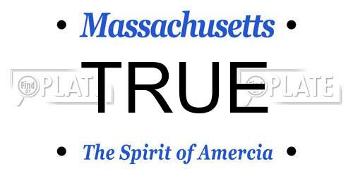 TRUE Massachusetts License Plate