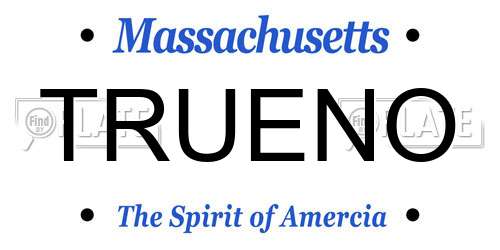 TRUENO Massachusetts License Plate