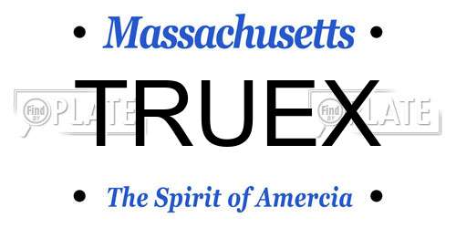 TRUEX Massachusetts License Plate