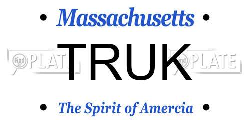 TRUK Massachusetts License Plate