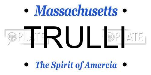 TRULLI Massachusetts License Plate