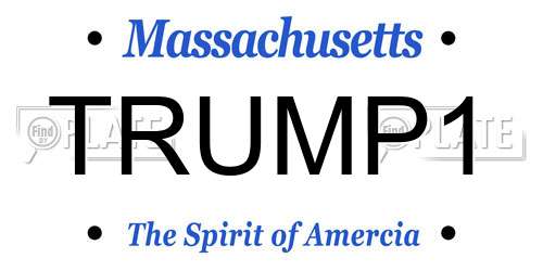 TRUMP1 Massachusetts License Plate