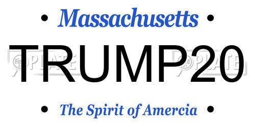 TRUMP20 Massachusetts License Plate