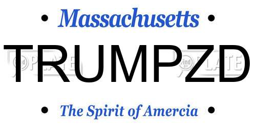 TRUMPZD Massachusetts License Plate