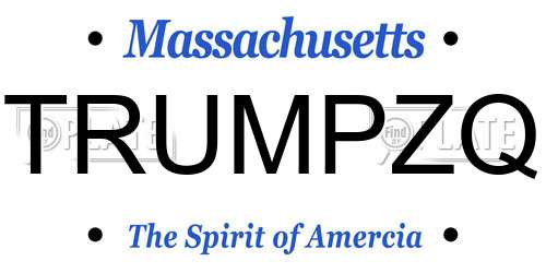 TRUMPZQ Massachusetts License Plate