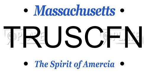 TRUSCFN Massachusetts License Plate
