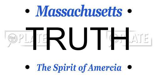 TRUTH Massachusetts License Plate