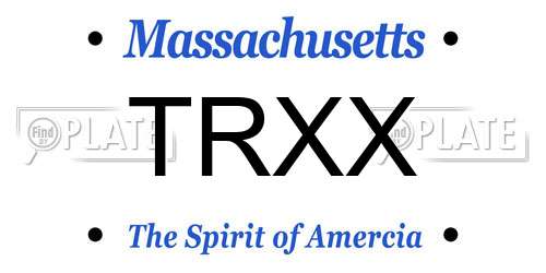 TRXX Massachusetts License Plate