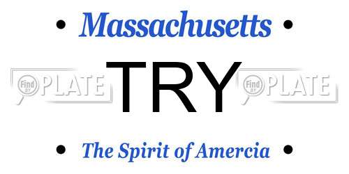 TRY Massachusetts License Plate