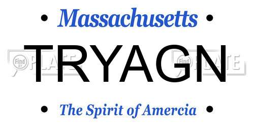 TRYAGN Massachusetts License Plate