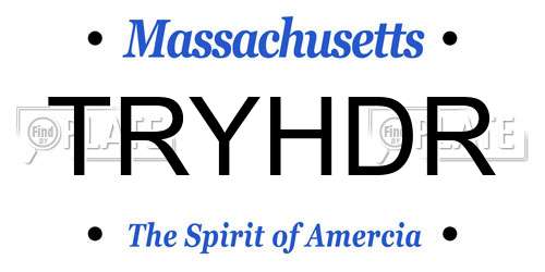 TRYHDR Massachusetts License Plate