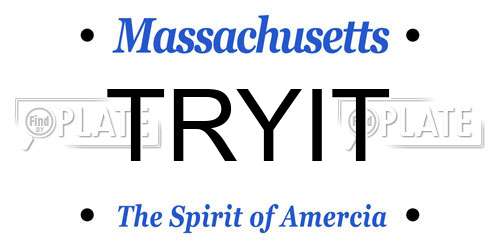 TRYIT Massachusetts License Plate