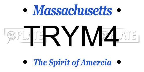 TRYM4 Massachusetts License Plate
