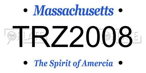 TRZ2008 Massachusetts License Plate