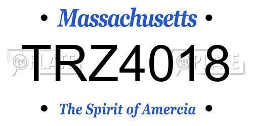 TRZ4018 Massachusetts License Plate