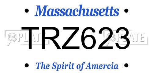 TRZ623 Massachusetts License Plate