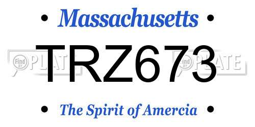 TRZ673 Massachusetts License Plate