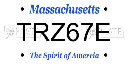 TRZ67E Massachusetts License Plate