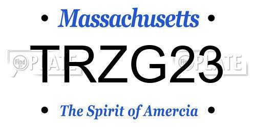 TRZG23 Massachusetts License Plate