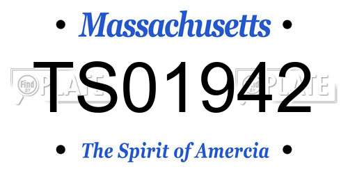 TS01942 Massachusetts License Plate