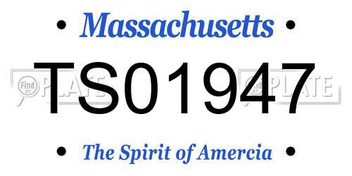 TS01947 Massachusetts License Plate