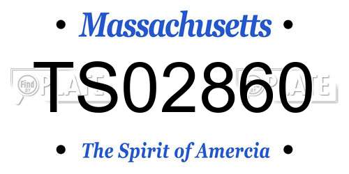 TS02860 Massachusetts License Plate