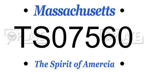 TS07560 Massachusetts License Plate