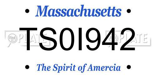 TS0I942 Massachusetts License Plate