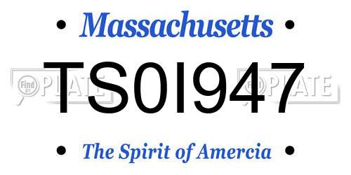 TS0I947 Massachusetts License Plate