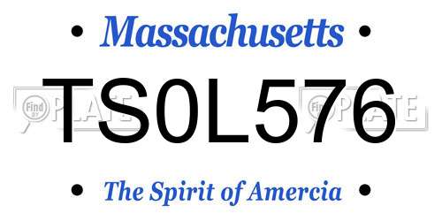 TS0L576 Massachusetts License Plate